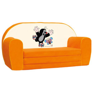 Bino Mini pohovka Krtko oranžová - detská stolička - detská pohovka - detske kresielko - detske kreslo - mini pohovka - kresielko pre deti - molitanove kresielko - detske kresla