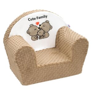 NEW BABY - Detské kreslo z Minky Cute Family cappuccino - detská stolička - detská pohovka - detske kresielko - detske kreslo - mini pohovka - kresielko pre deti - molitanove kresielko - detske kresla