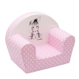 NEW BABY - Detské kreslo Zebra svetlo ružové - detská stolička - detská pohovka - detske kresielko - detske kreslo - mini pohovka - kresielko pre deti - molitanove kresielko - detske kresla